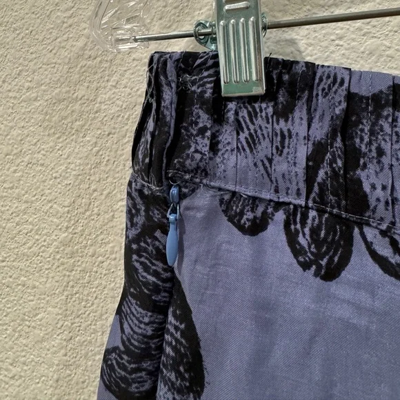 Anthropologie Blue Floral A-Line Skirt - Picture 12 of 16